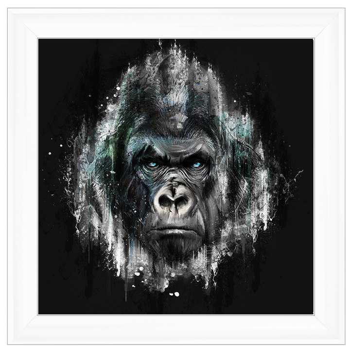 AN417 Black & Blue Gorilla Watercolour