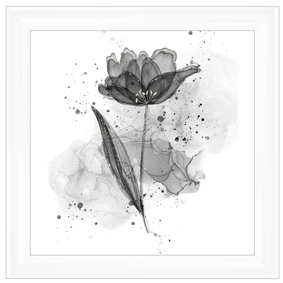 Silver Flower With Splashes