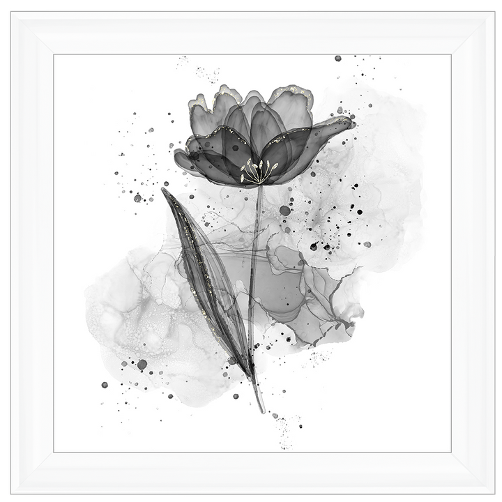 Silver Flower With Splashes