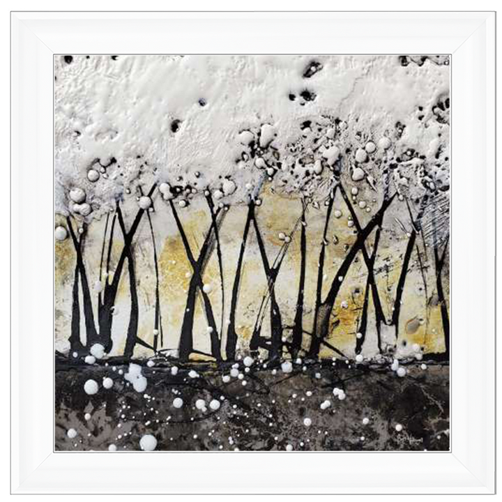 AB127 Abstract Trees Gold White
