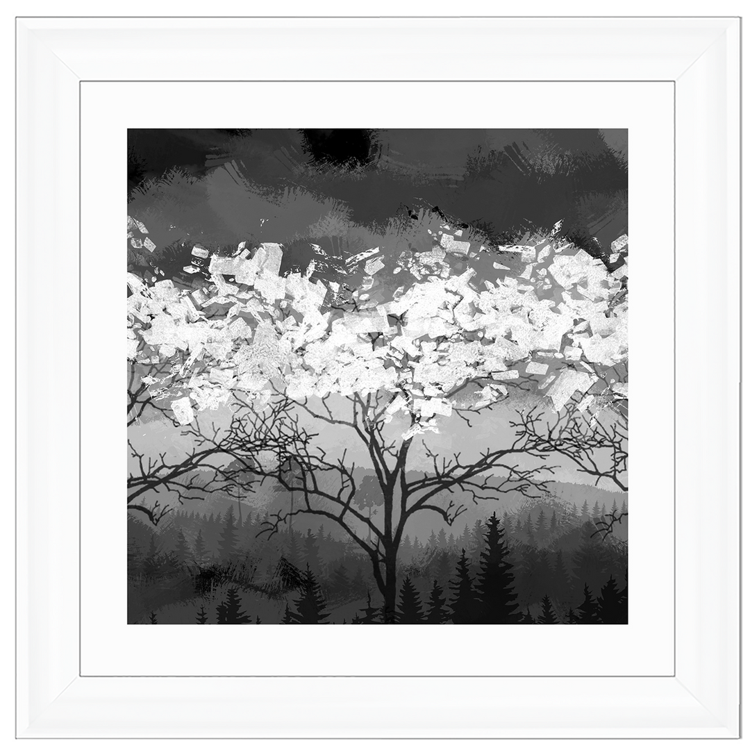 LS199 Lone Black & White Tree