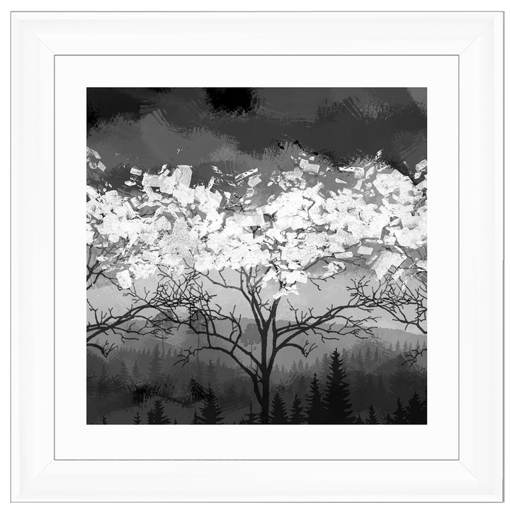 LS199 Lone Black & White Tree