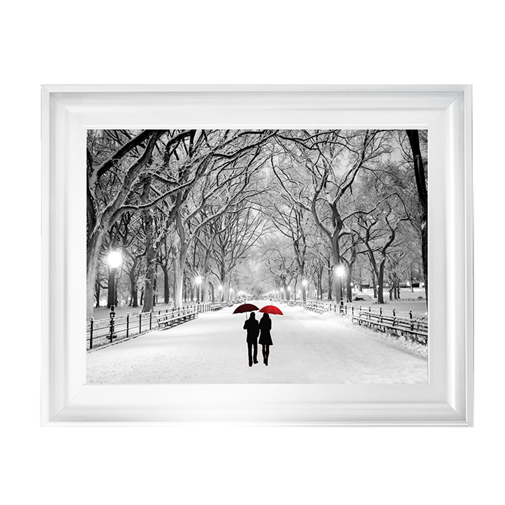Walk through the snowy park