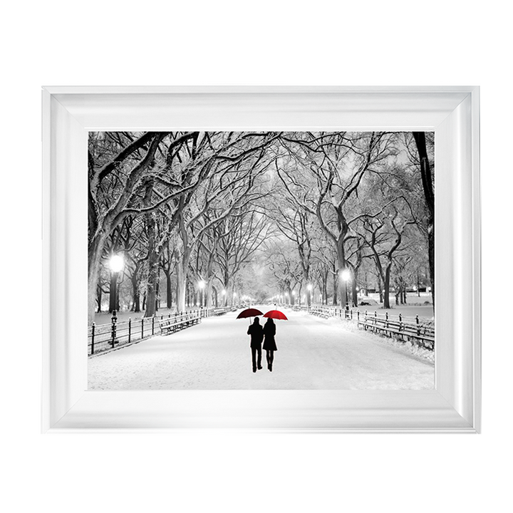 Walk through the snowy park