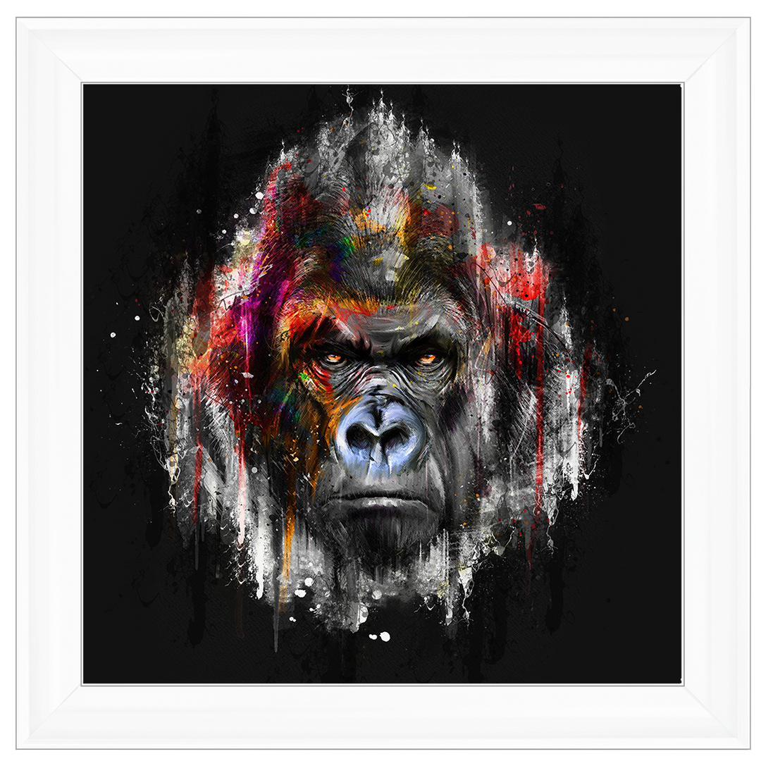 AN422 Black & Red Gorilla Watercolour