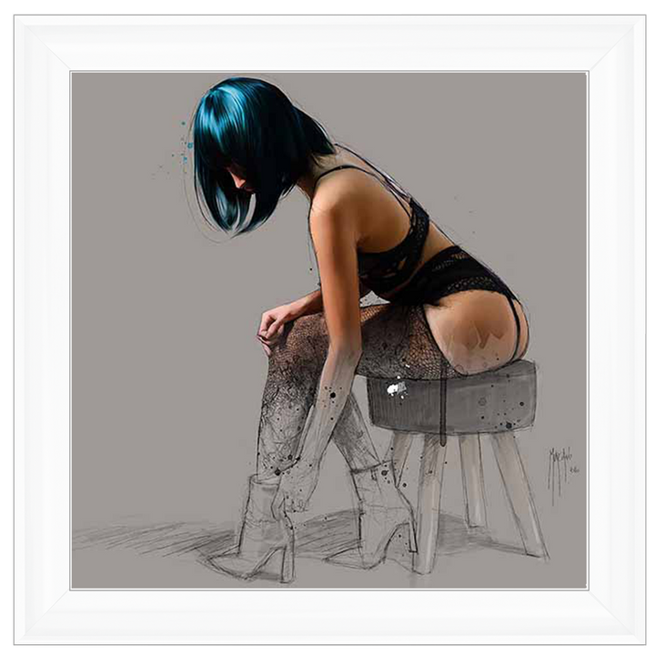 FG577 Blue Hair Lingerie Sketch