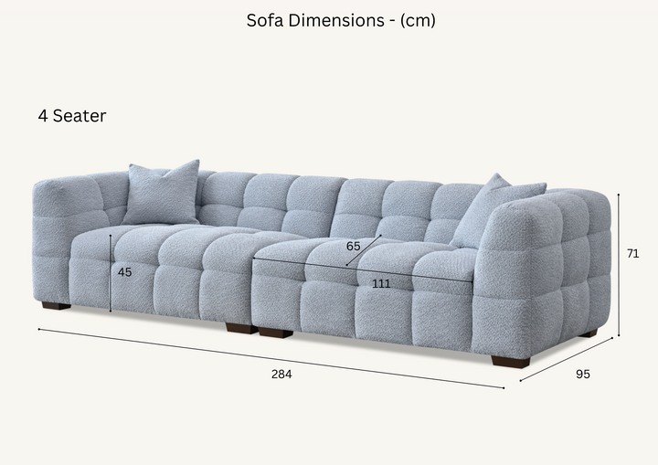 Aluxo Tribeca Sofa Range in Oatmeal Boucle Fabric