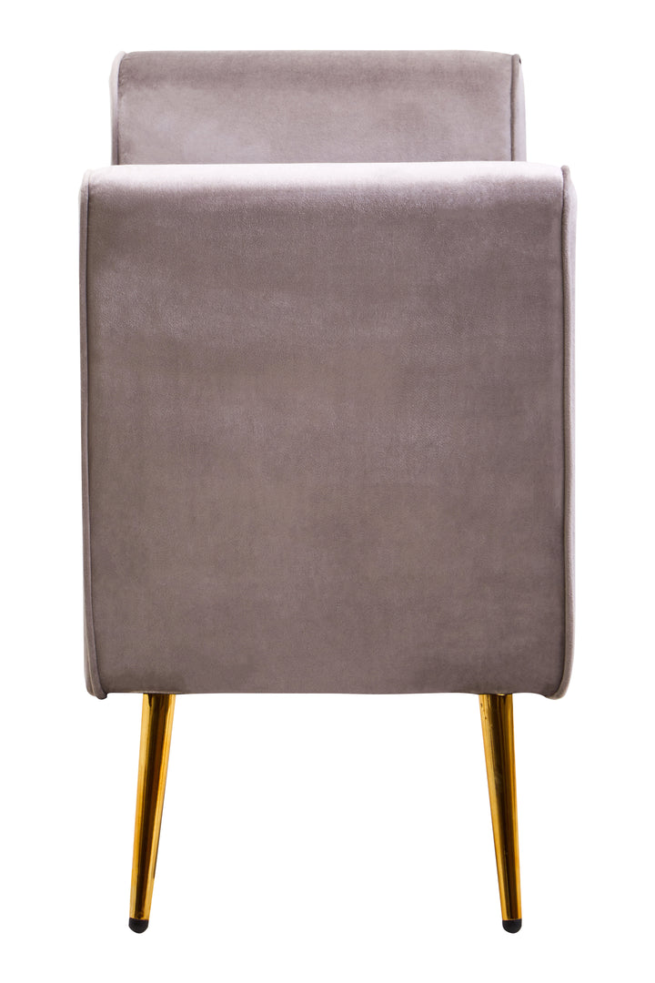 Loretta Mink Velvet Ottoman Bench with Storage