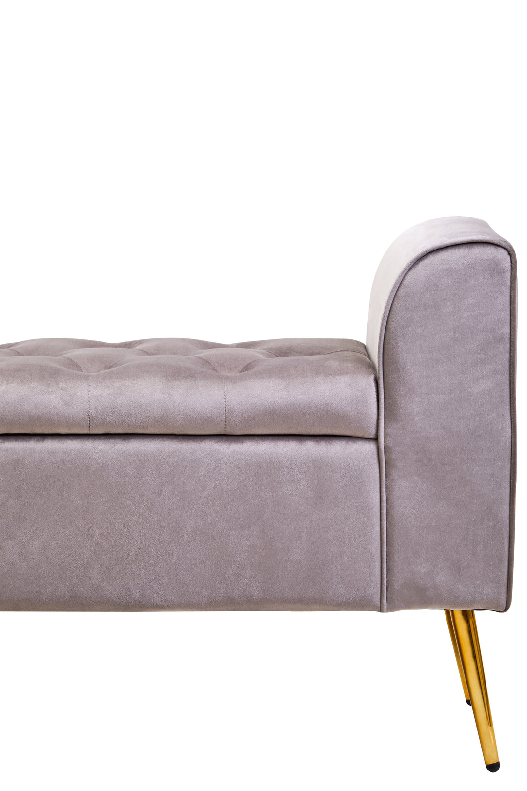 Loretta Mink Velvet Ottoman Bench with Storage