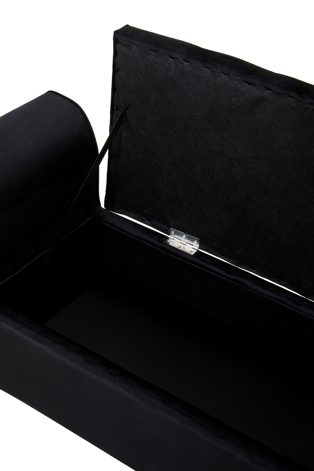 Loretta Black Velvet Storage Ottoman Bench