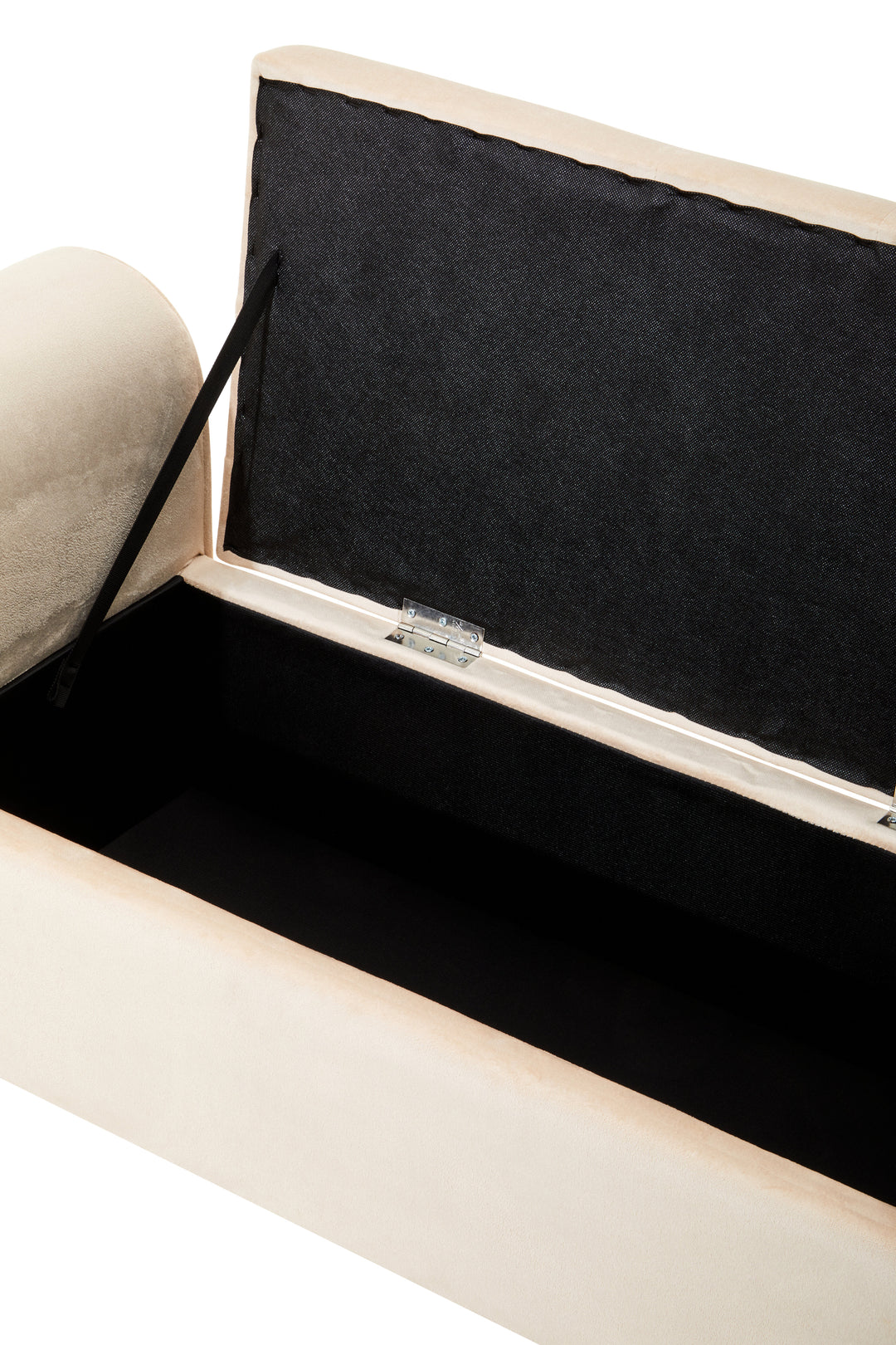 Loretta Stone Grey Velvet Storage Ottoman Bench