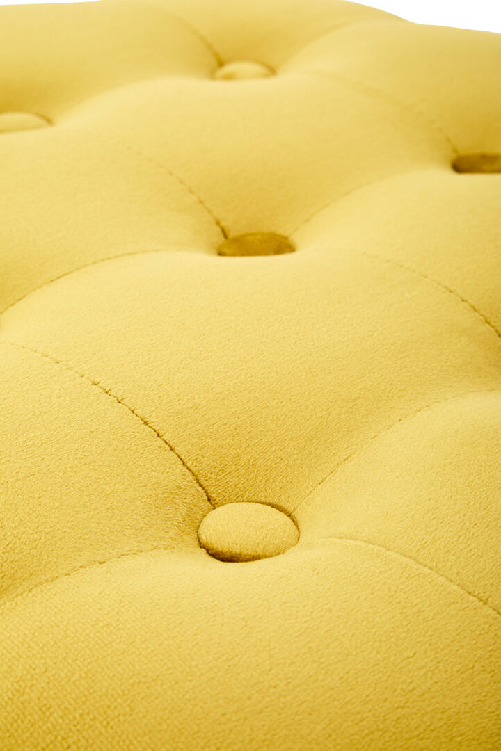 Linea Velvet Stool – Grey with Gold Base