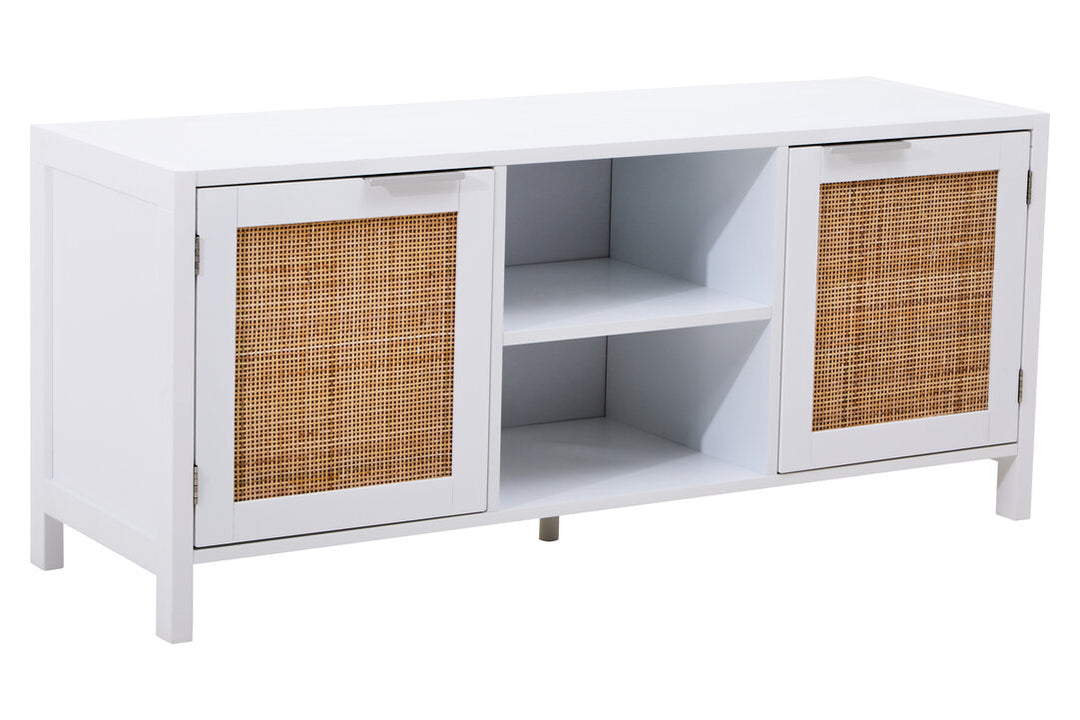 Godalming White Wood Media Unit – Contemporary TV & Storage Unit