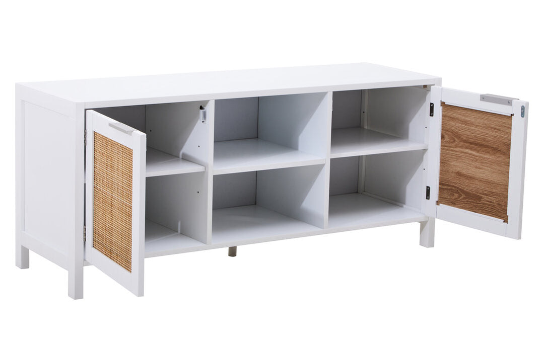 Godalming White Wood Media Unit – Contemporary TV & Storage Unit