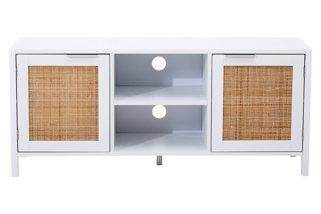 Sherman White Wood Media Unit