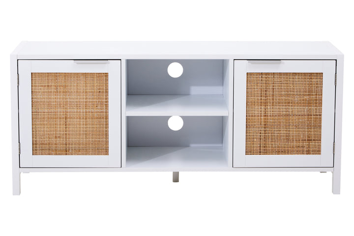 Sherman White Wood Media Unit