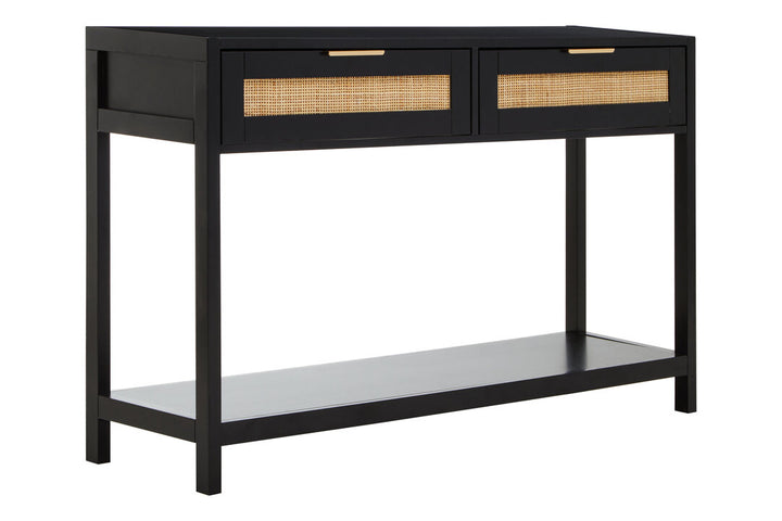 Godalming Black Wood Console Table – Contemporary Hallway Table