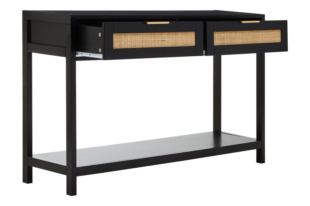 Godalming Black Wood Console Table – Contemporary Hallway Table