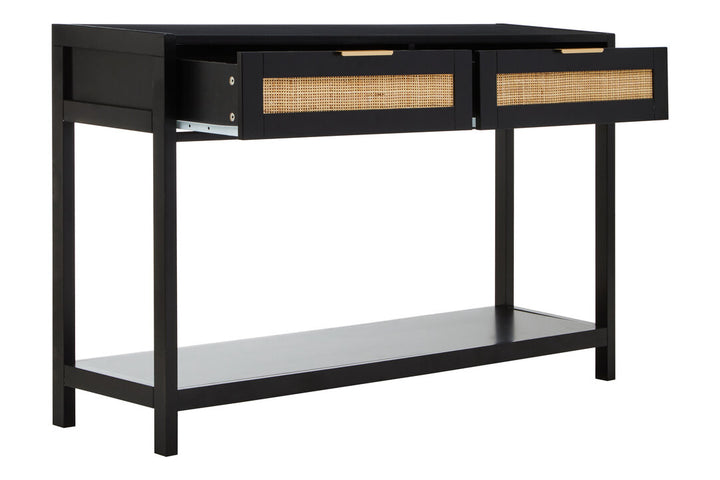 Godalming Black Wood Console Table – Contemporary Hallway Table