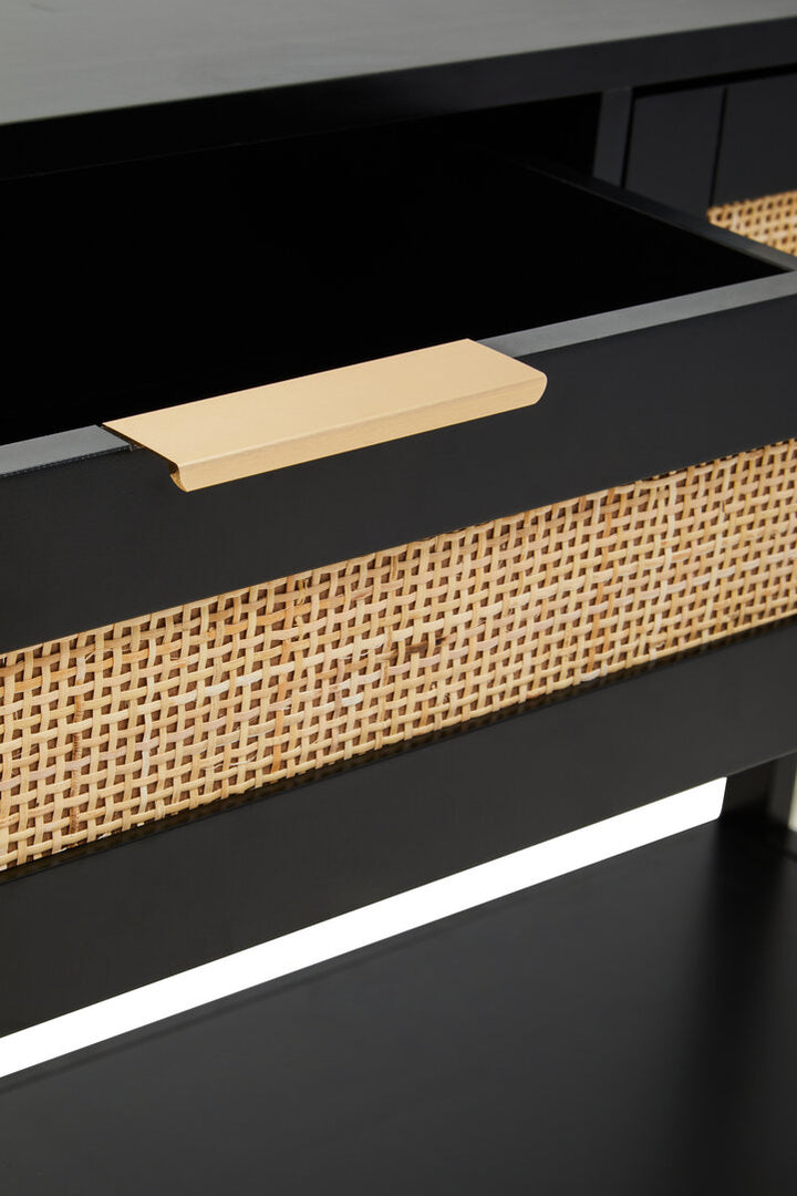 Godalming Black Wood Console Table – Contemporary Hallway Table