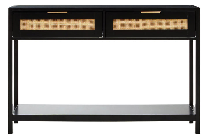Godalming Black Wood Console Table – Contemporary Hallway Table