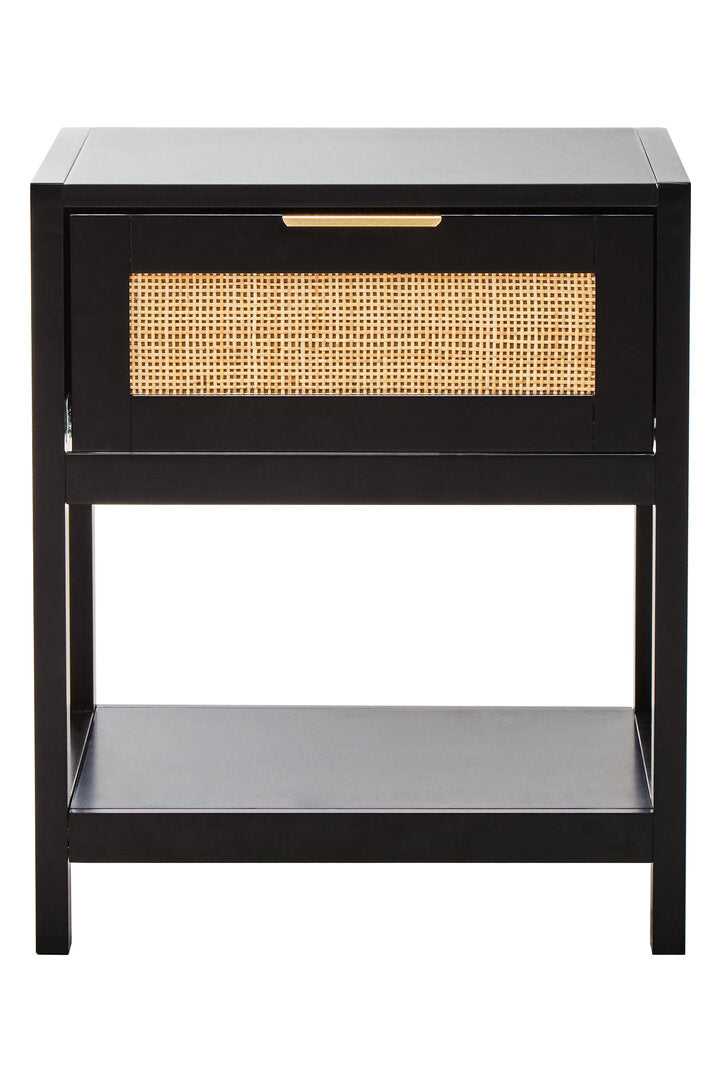 Godalming Black & Natural Bedside Table – Contemporary Bedside Table