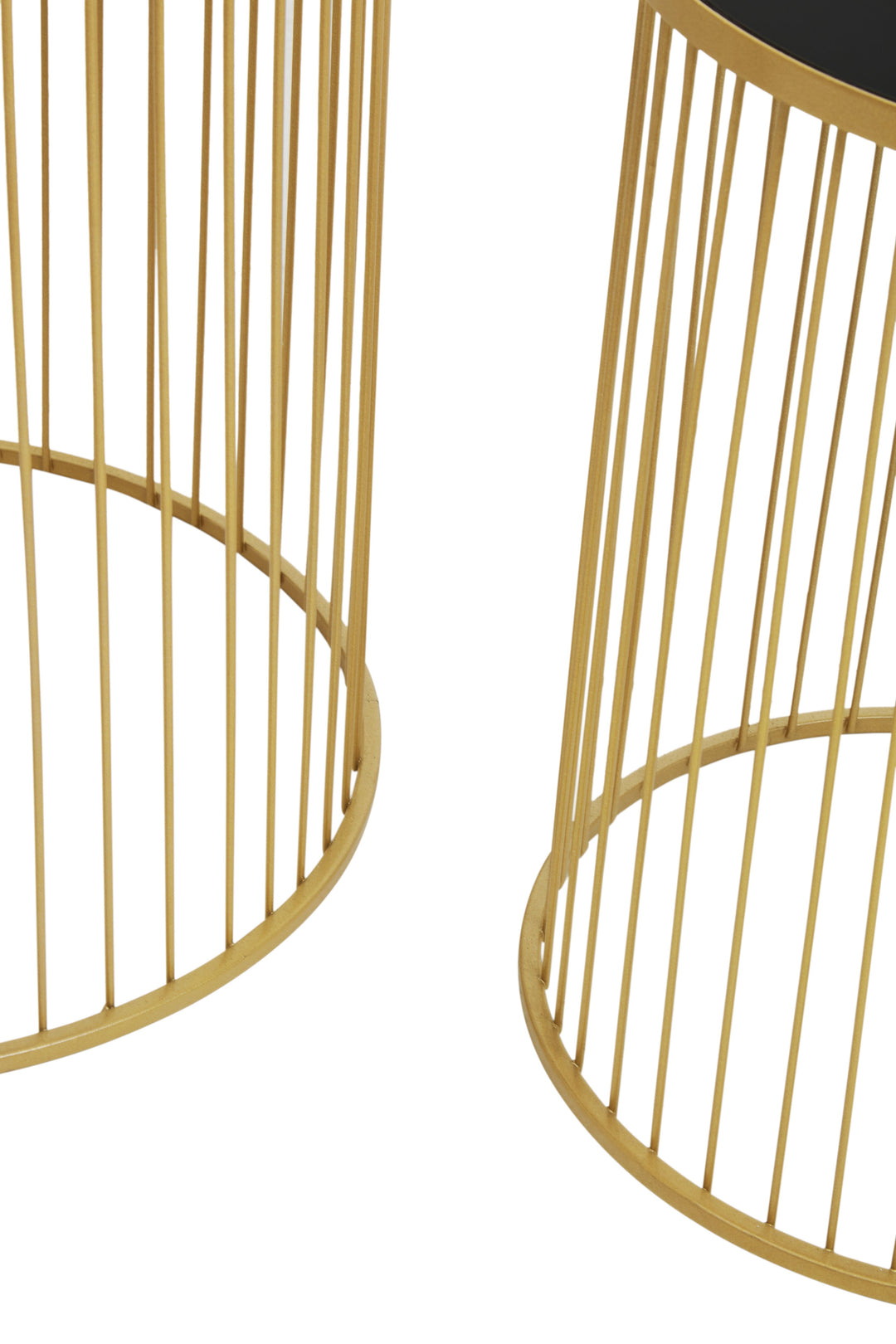 Avento Set of 2 Black & Gold Side Tables