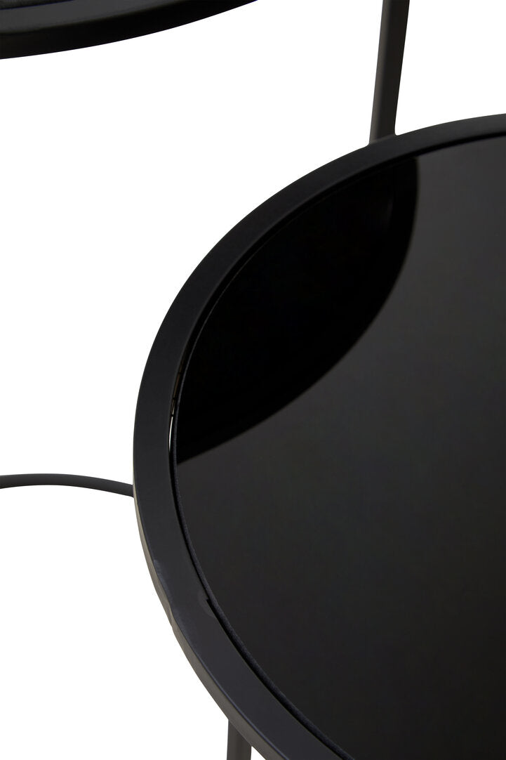 Banstead Set of Two Round Black Plant Stands – Contemporary Plant Stands