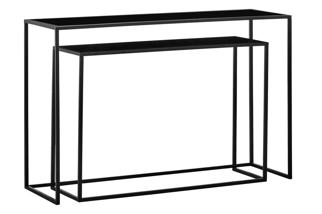 Banstead Set of Two Black Console Tables – Contemporary Nesting Console Tables