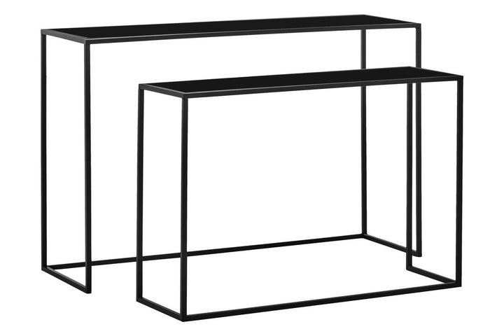 Banstead Set of Two Black Console Tables – Contemporary Nesting Console Tables