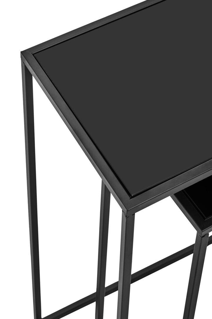 Banstead Set of Two Black Console Tables – Contemporary Nesting Console Tables