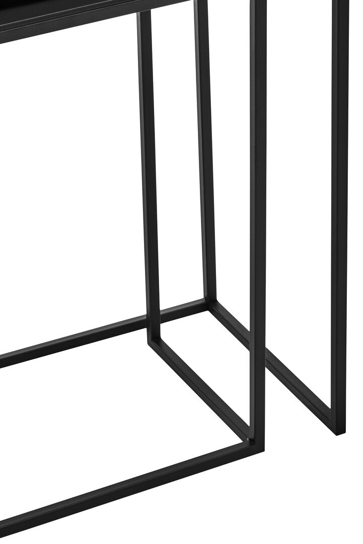 Banstead Set of Two Black Console Tables – Contemporary Nesting Console Tables