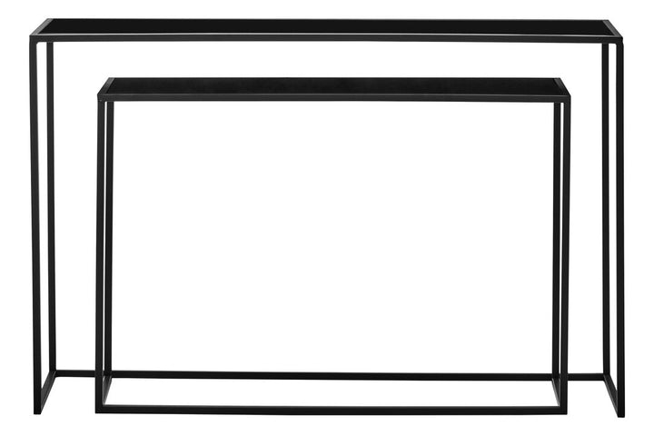 Banstead Set of Two Black Console Tables – Contemporary Nesting Console Tables