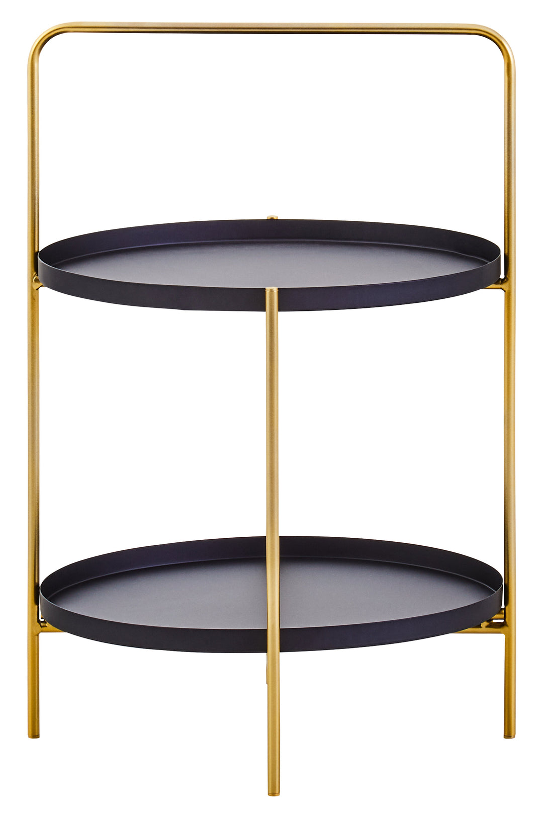 Trosa Side Table – Two Tier in Black and Gold Finish
