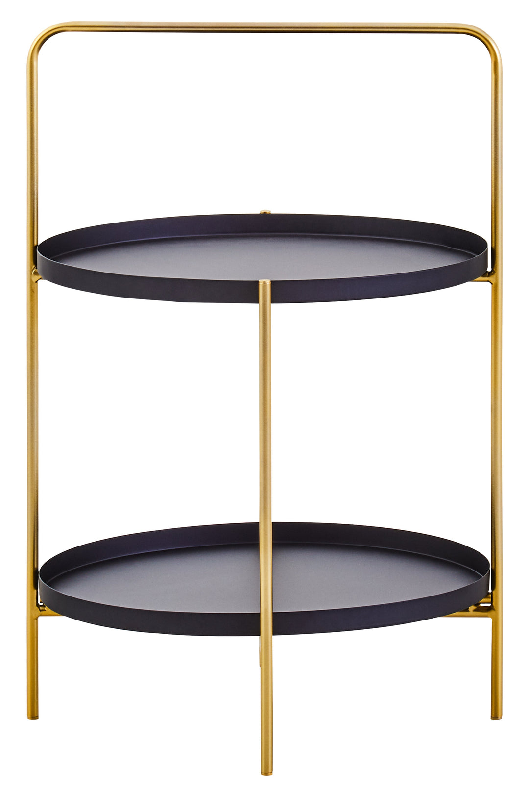 Trosa Side Table – Two Tier in Black and Gold Finish