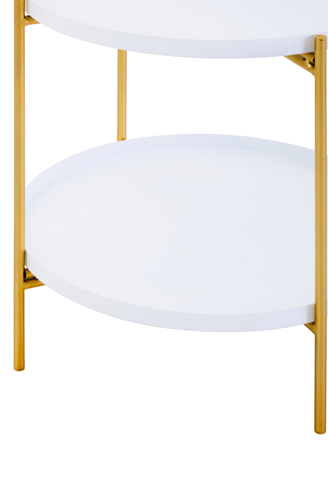 Trosa Side Table – Two Tier in White and Gold Finish