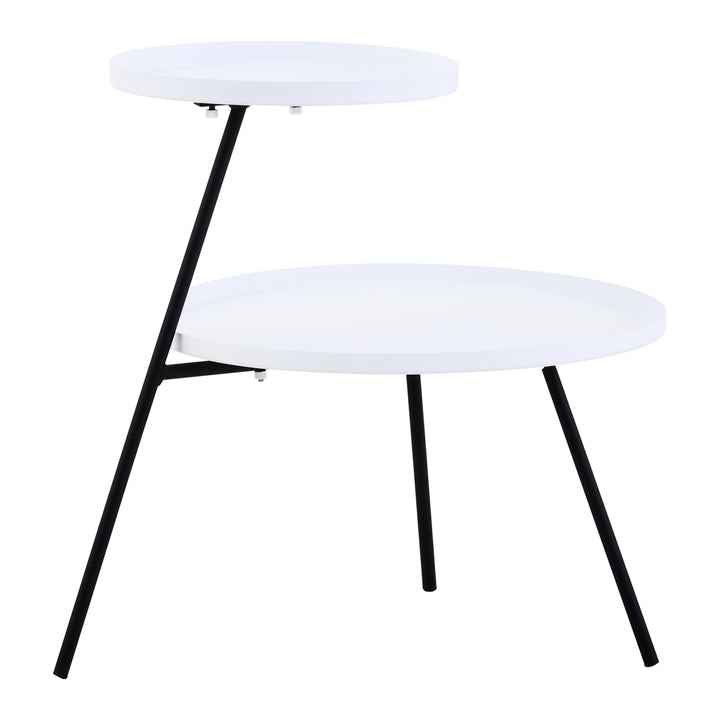 Trosa Side Table – Two Shelf in White and Black Finish