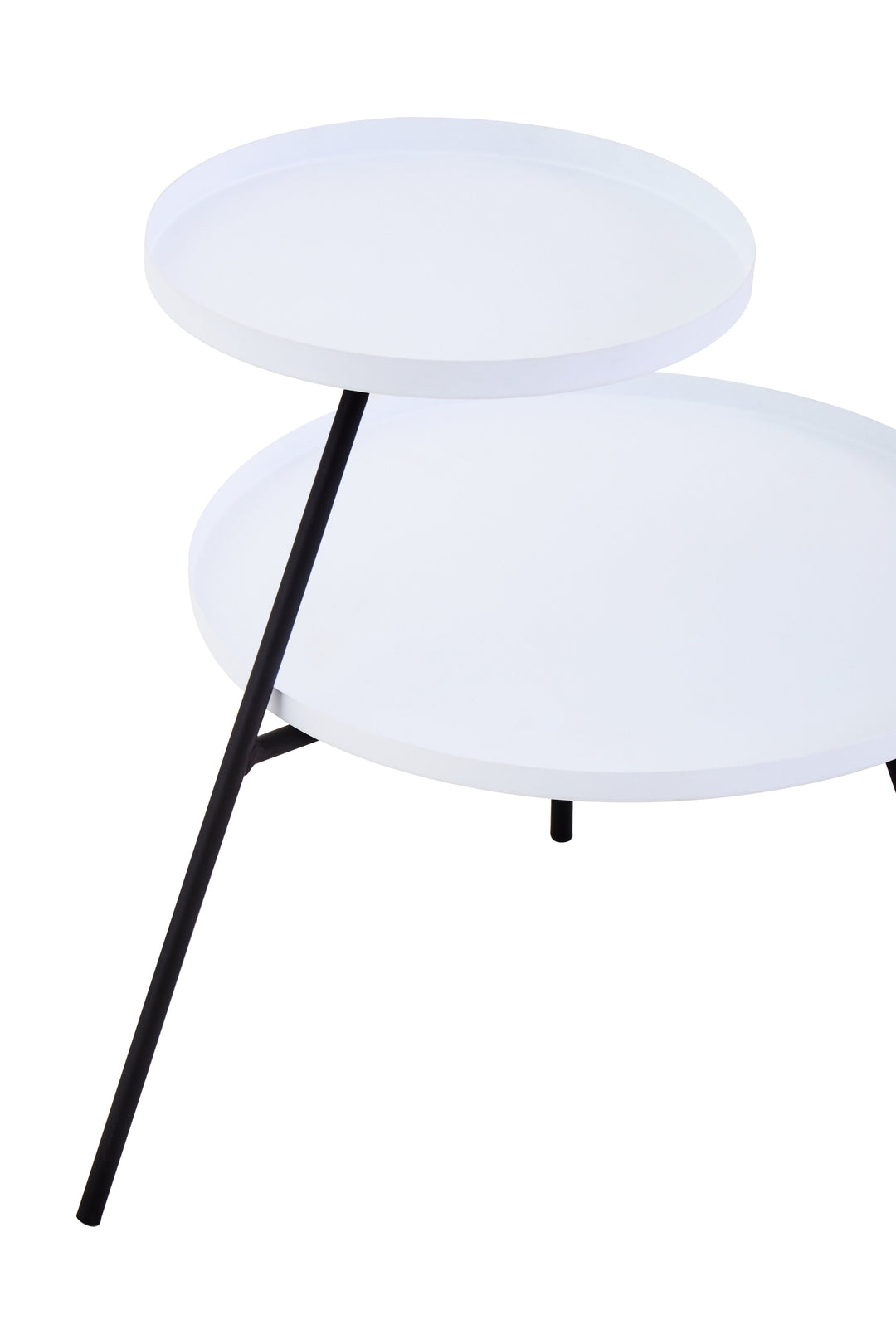Trosa Side Table – Two Shelf in White and Black Finish