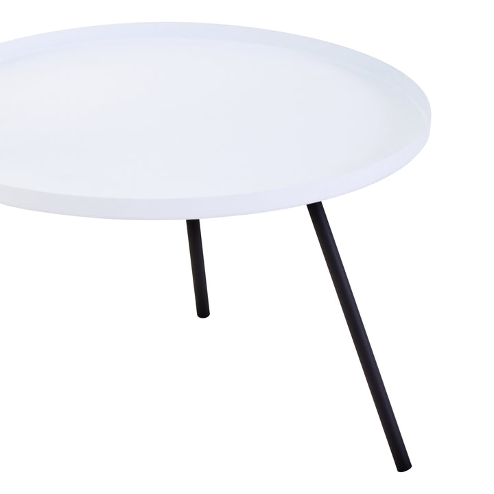 Trosa Side Table – Two Shelf in White and Black Finish