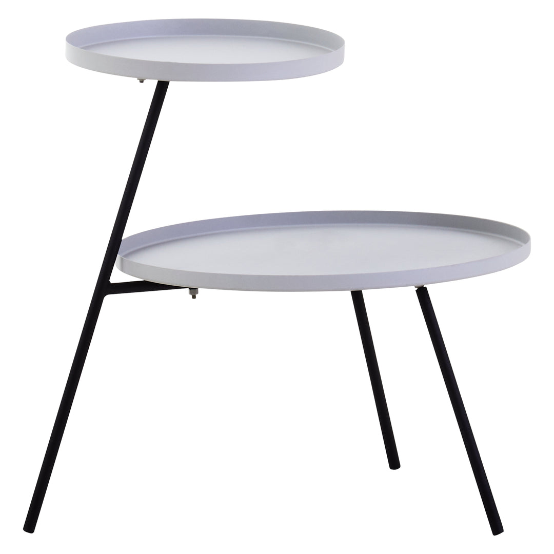 Trosa Side Table – Two Shelf in Grey and Black Finish