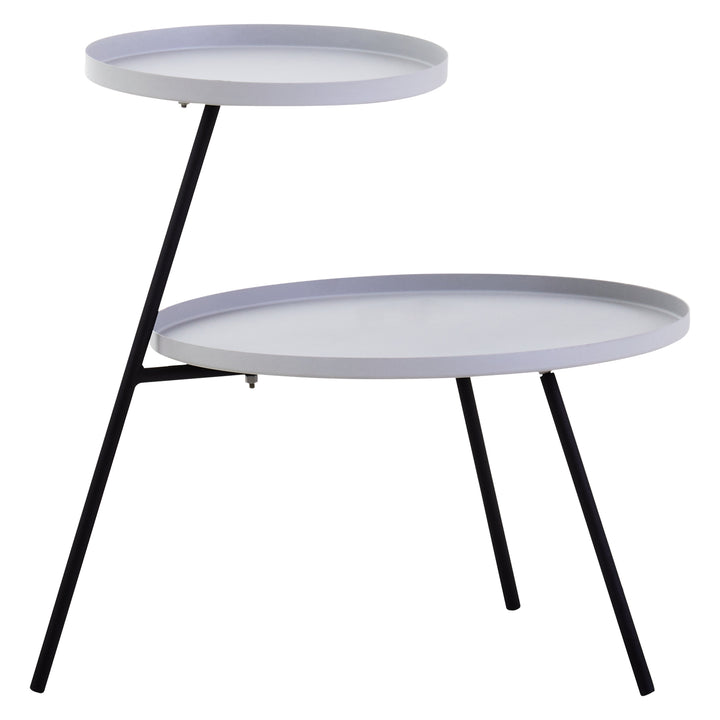 Trosa Side Table – Two Shelf in Grey and Black Finish