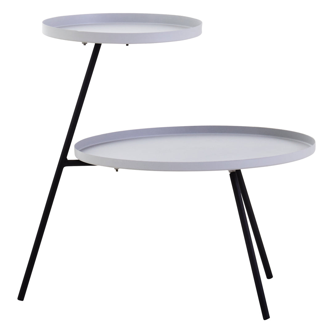 Trosa Side Table – Two Shelf in Grey and Black Finish