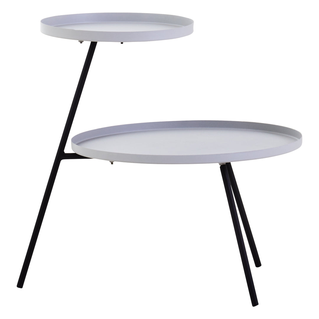 Trosa Side Table – Two Shelf in Grey and Black Finish