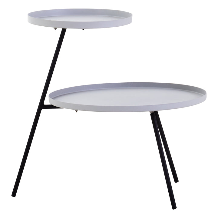 Trosa Side Table – Two Shelf in Grey and Black Finish