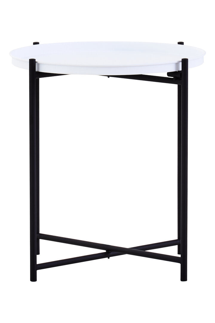 Wilmslow Side Table with Round Grey Top – Contemporary Side Table