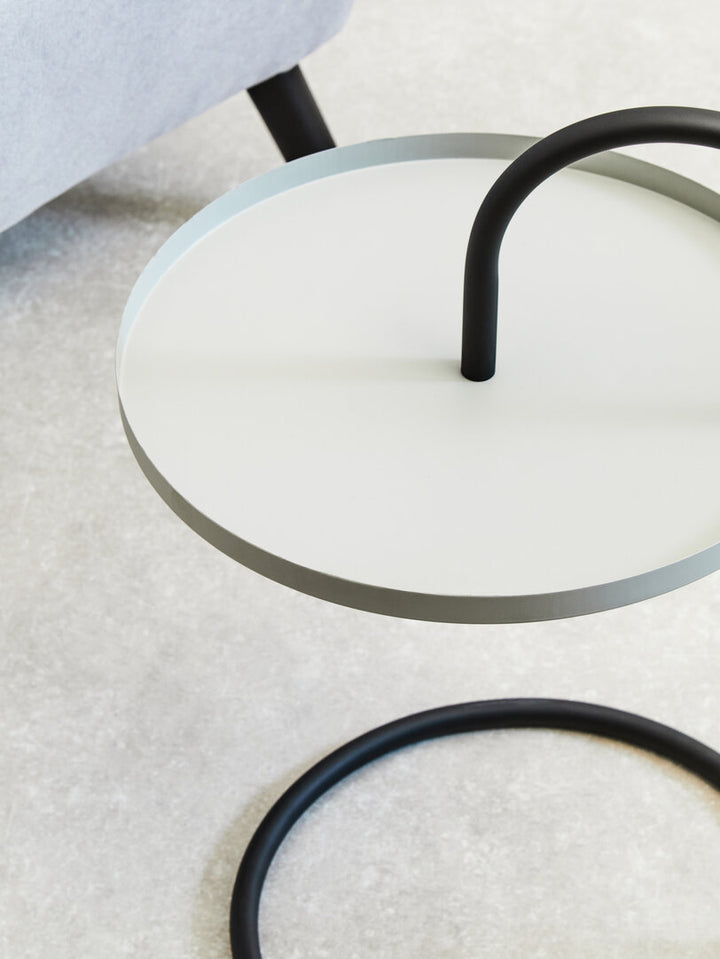 Wilmslow Grey & Black Hanging Top Side Table – Contemporary Accent Table