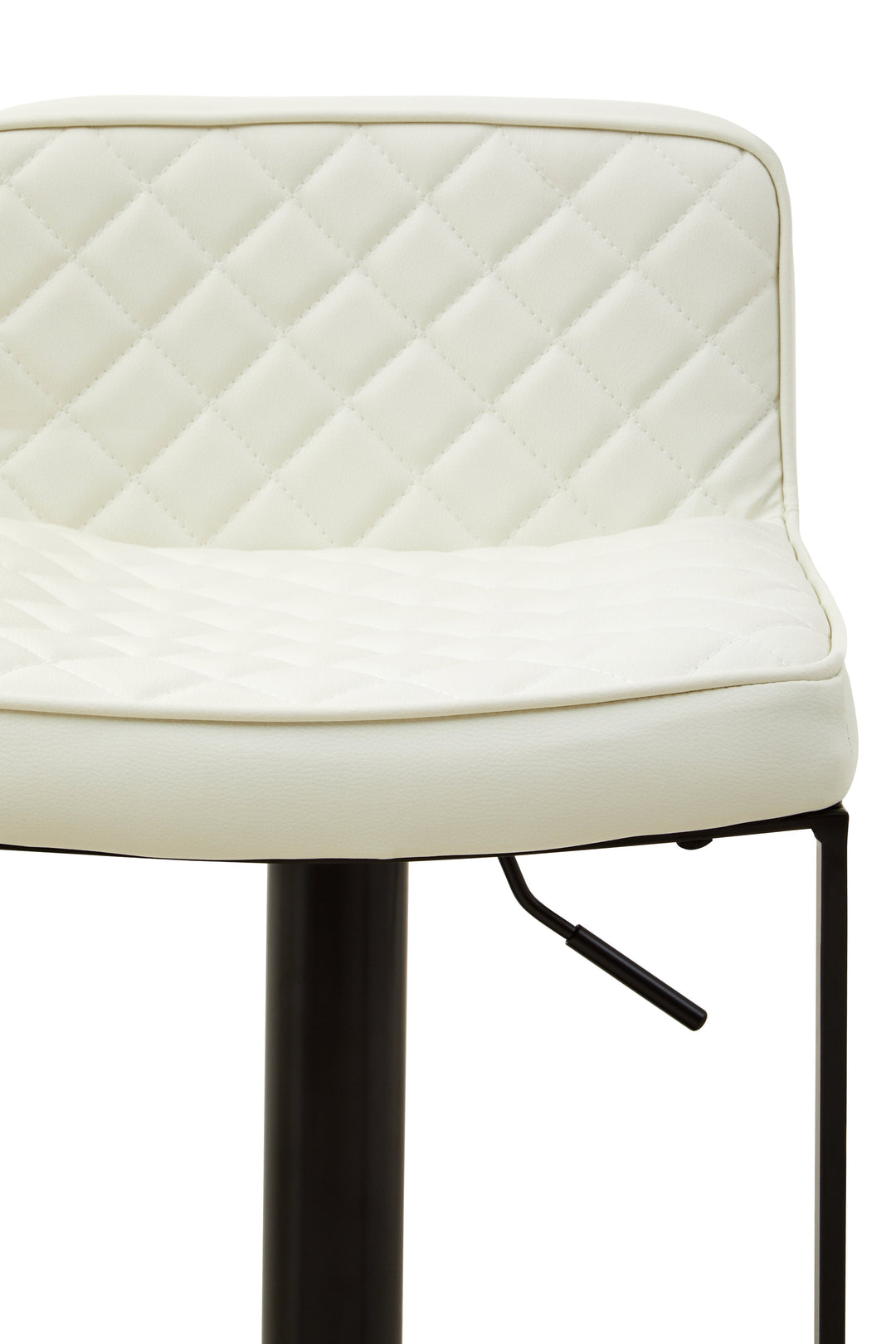 Baina White Leather & Black Base Bar Chair