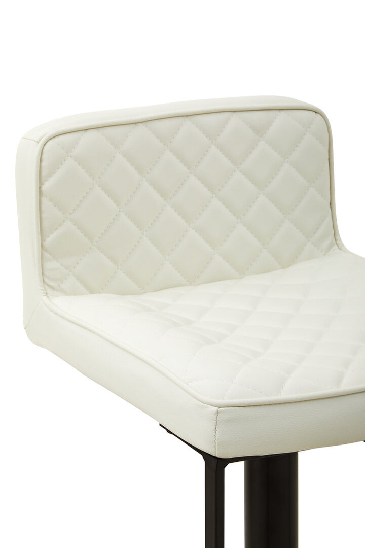 Lido Bar Chair – White Leather Effect with Black Base