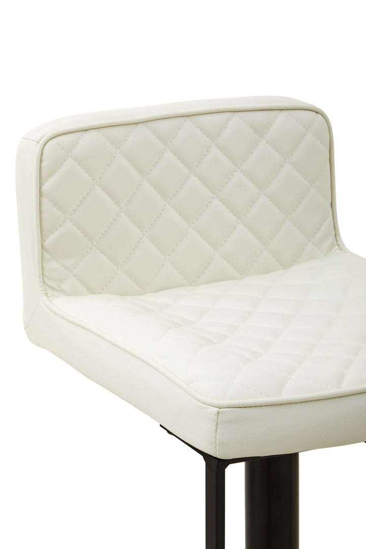 Baina White Leather & Black Base Bar Chair