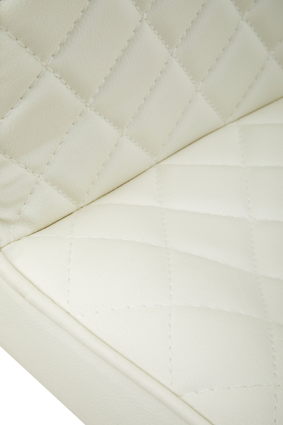 Baina White Leather & Black Base Bar Chair